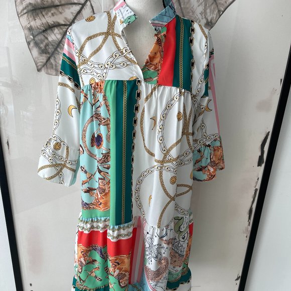 Multi-pattern Tunic Dress or Top - Picture 1 of 4